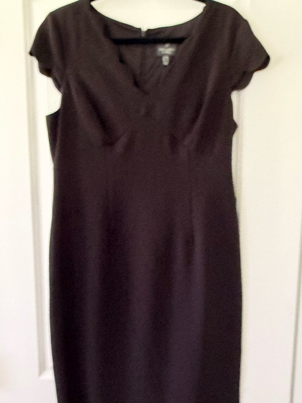 Adrianna Papell Black Cap-Sleeve Knee-Length Sheath Dress NEW WITH TAGS